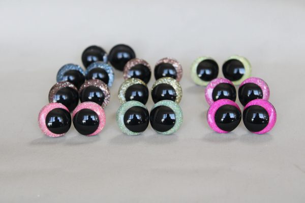 mixed color 3D offcentre eyes black pupil  toy eyes with sinker washer 12mm-40mm option  for craft doll -Y10