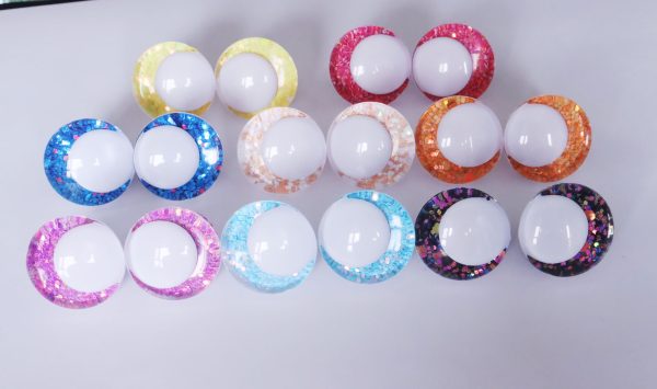 mixed color 3D offcentre eyes white  pupil clear toy eyes with sinker washer 14mm-35mm option  for craft doll -T10 - Image 2