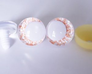 pink orange color 3D offcentre eyes white pupil clear toy eyes with sinker washer 14mm-35mm option for craft doll -T10