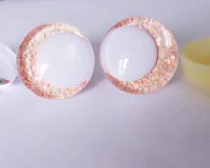 light orange color 3D offcentre eyes white pupil clear toy eyes with sinker washer 14mm-35mm option for craft doll -T10