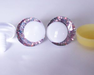 gray color 3D offcentre eyes white pupil clear toy eyes with sinker washer 14mm-35mm option for craft doll -T10