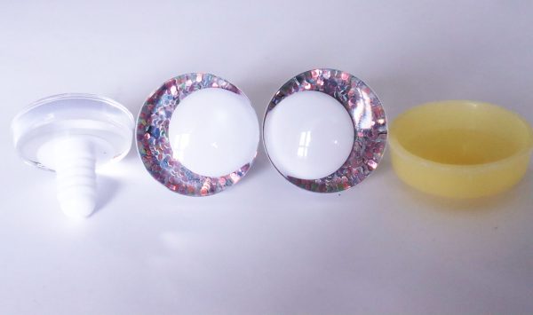 gray color 3D offcentre eyes white  pupil clear toy eyes with sinker washer 14mm-35mm option  for craft doll -T10