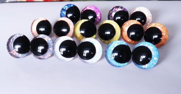mixed color 3D offcentre eyes black pupil clear toy eyes with sinker washer 12mm-40mm option  for craft doll -T10 - Image 3