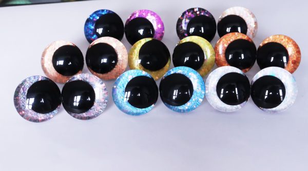 mixed color 3D offcentre eyes black pupil clear toy eyes with sinker washer 12mm-40mm option  for craft doll -T10 - Image 2