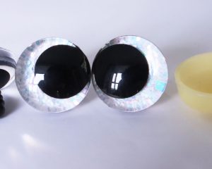 light blue color 3D offcentre eyes black pupil clear toy eyes with sinker washer 12mm-40mm option for craft doll -T10