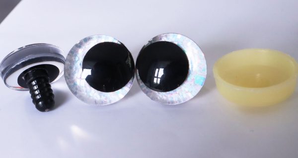 light blue color 3D offcentre eyes black pupil clear toy eyes with sinker washer 12mm-40mm option  for craft doll -T10