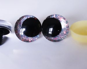 gray color 3D offcentre eyes black pupil clear toy eyes with sinker washer 12mm-40mm option for craft doll -T10