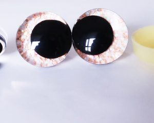 pink orange color 3D offcentre eyes black pupil clear toy eyes with sinker washer 12mm-40mm option for craft doll -T10