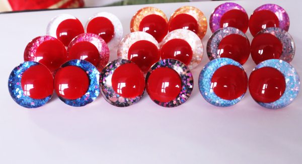 mixed color 3D offcentre eyes red pupil clear toy eyes with sinker washer 14mm-35mm option  for craft doll -T10 - Image 4