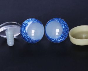 dark blue disc 3D luminous pupil offcentre eyes  clear toy eyes with sinker washer for craft doll -20mm-25mm-30mm