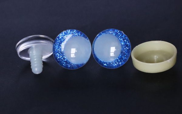 dark blue disc 3D luminous pupil offcentre eyes  clear toy eyes with sinker washer for craft doll -20mm-25mm-30mm