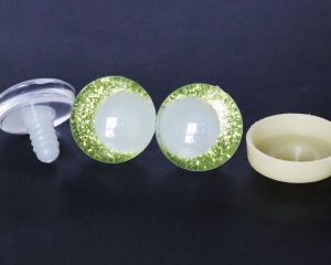 yellow green disc 3D luminous pupil offcentre eyes  clear toy eyes with sinker washer for craft doll -20mm-25mm-30mm