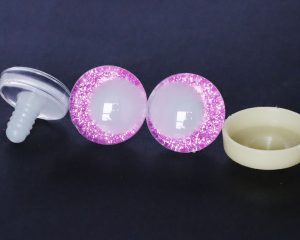 hot pink color  disc 3D luminous pupil offcentre eyes  clear toy eyes with sinker washer for craft doll -20mm-25mm-30mm