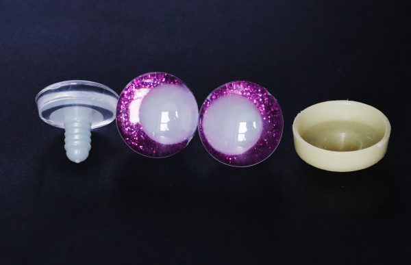 purple color  disc 3D luminous pupil offcentre eyes  clear toy eyes with sinker washer for craft doll -20mm-25mm-30mm