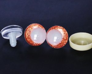orange color  disc 3D luminous pupil offcentre eyes  clear toy eyes with sinker washer for craft doll -20mm-25mm-30mm