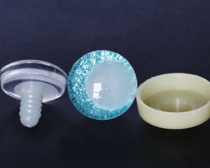 light blue color  disc 3D luminous pupil offcentre eyes  clear toy eyes with sinker washer for craft doll -20mm-25mm-30mm