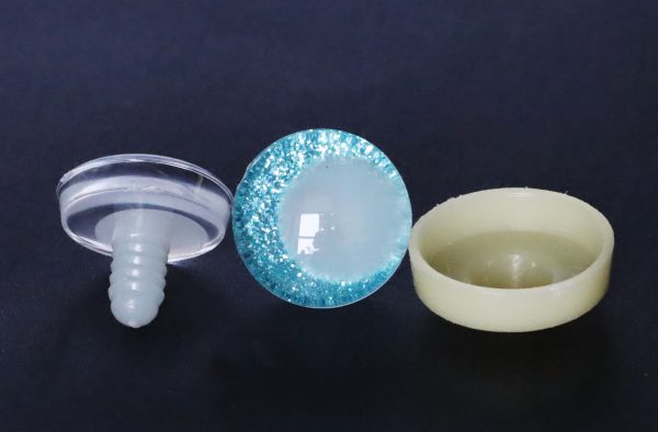 light blue color  disc 3D luminous pupil offcentre eyes  clear toy eyes with sinker washer for craft doll -20mm-25mm-30mm