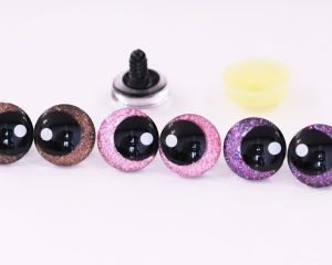 mixed color 25mm 3D offcentre eyes black pupil with print white dot  toy eyes with sinker washer