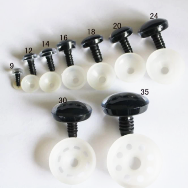 light blue 9mm-35mm 3D Centre toy eyes with hard washer for diy craft plush doll findings-HC10 - Image 2