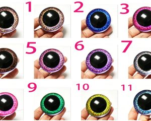 B11-Mixed color 9mm-60mm round crystal eyes with hard washer for diy plush doll findings Handmade amigurumi doll