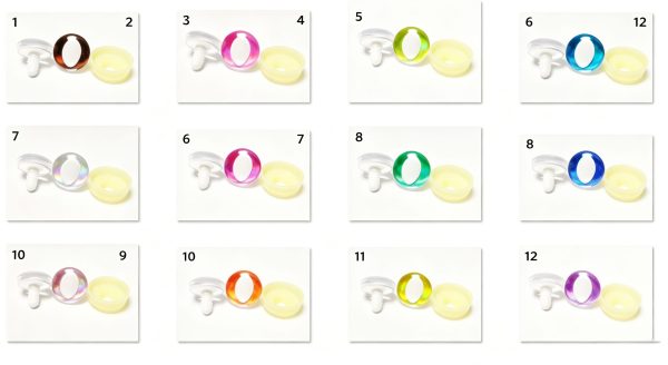D12-MIXED COLOR disc 25mm 3D cat  eyes white pupil  toy eyes with sinker washer for diy craft doll findings - Image 2