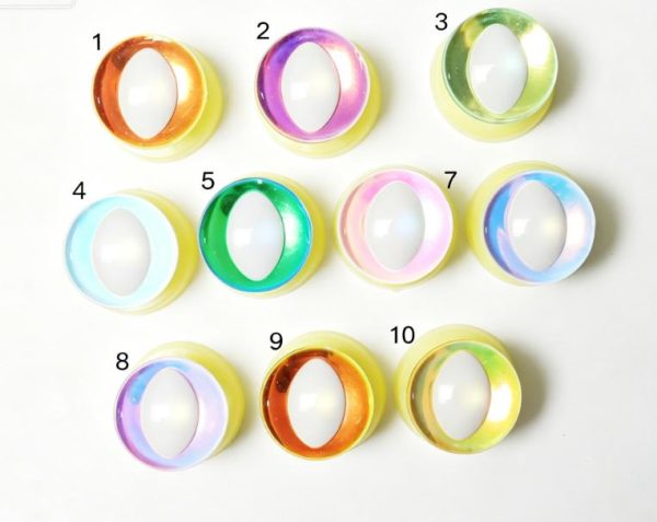 hc10-MIXED COLOR disc 25mm 3D cat  eyes white pupil  toy eyes with sinker washer for diy craft doll findings - Image 2