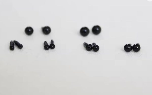 1.8mm 2mm 2.5mm 3mm 3.5mm 4mm smooth stem black toy eye no washer for diy findings