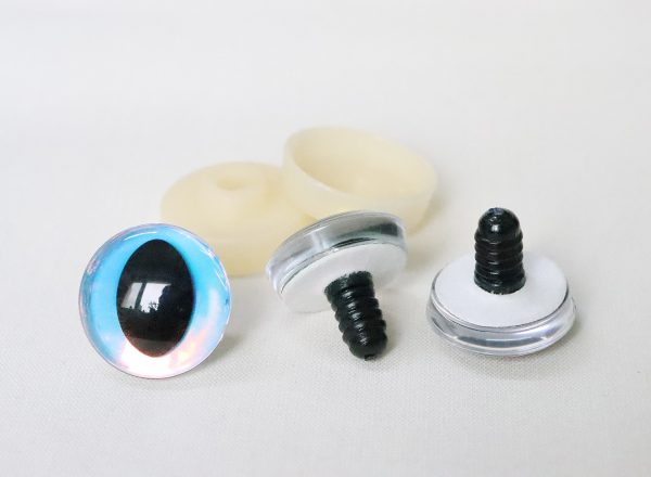 Hc10-blue disc  3D cat eyes black pupil  toy eyes with sinker washer 10mm-30mm option  for craft doll