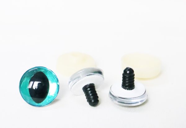 Hc10-green disc  3D cat eyes black pupil  toy eyes with sinker washer 10mm-30mm option  for craft doll