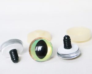 Hc10-gold disc  3D cat eyes black pupil  toy eyes with sinker washer 10mm-30mm option  for craft doll