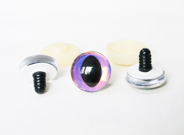 Hc10-purple disc  3D cat eyes black pupil  toy eyes with sinker washer 10mm-30mm option  for craft doll
