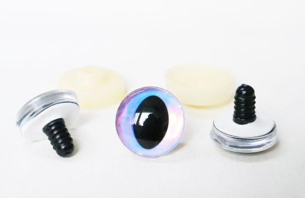 Hc10-light purple   disc  3D cat eyes black pupil  toy eyes with sinker washer 10mm-30mm option  for craft doll