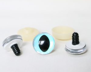 Hc10-light blue  disc  3D cat eyes black pupil  toy eyes with sinker washer 10mm-30mm option  for craft doll