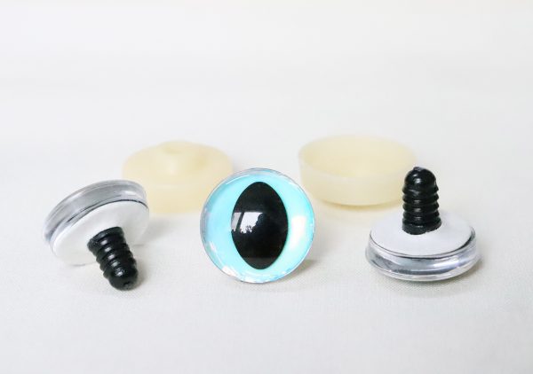 Hc10-light blue  disc  3D cat eyes black pupil  toy eyes with sinker washer 10mm-30mm option  for craft doll