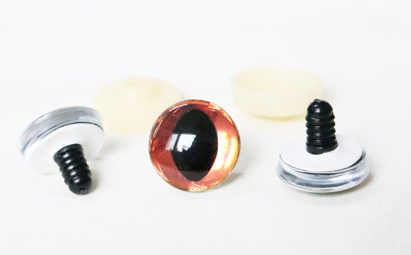 Hc10-orange disc  3D cat eyes black pupil  toy eyes with sinker washer 10mm-30mm option  for craft doll