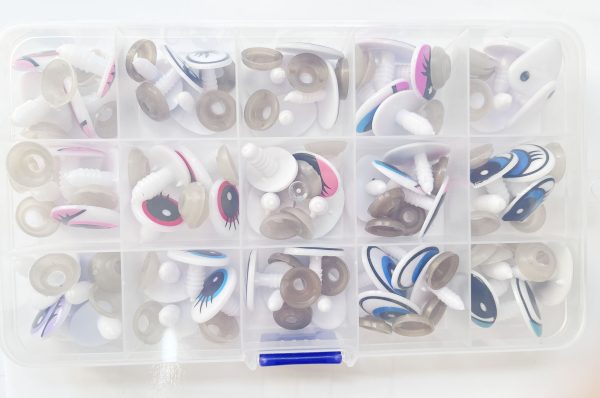 60pcs/lbox mixed 15styles cartoon print toy eyes with soft washer for diy crochet doll findings - Image 3