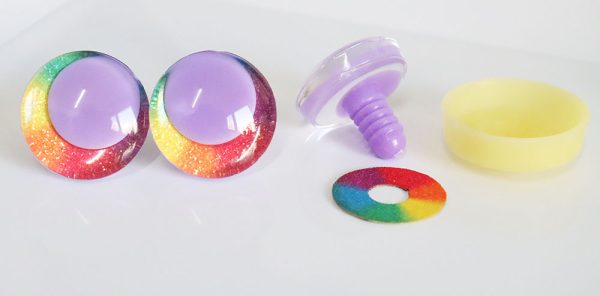 10pupil option  with Rainbow  disc 3D offcentre eyes clear toy eyes with sinker washer  25mm-30mm  option  for craft doll -R3-B - Image 8