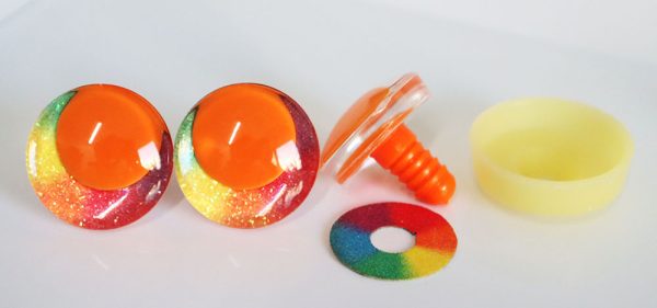 10pupil option  with Rainbow  disc 3D offcentre eyes clear toy eyes with sinker washer  25mm-30mm  option  for craft doll -R3-B - Image 9