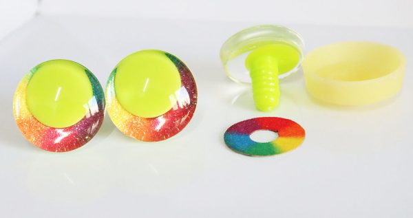10pupil option  with Rainbow  disc 3D offcentre eyes clear toy eyes with sinker washer  25mm-30mm  option  for craft doll -R3-B - Image 11