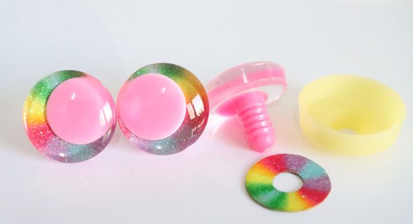 10pupil option  with Rainbow  disc 3D offcentre eyes clear toy eyes with sinker washer  25mm-30mm  option  for craft doll -R3-A - Image 8