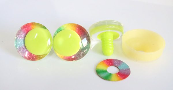 10pupil option  with Rainbow  disc 3D offcentre eyes clear toy eyes with sinker washer  25mm-30mm  option  for craft doll -R3-A - Image 10