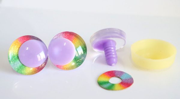 10pupil option  with Rainbow  disc 3D offcentre eyes clear toy eyes with sinker washer  25mm-30mm  option  for craft doll -R3-A - Image 11