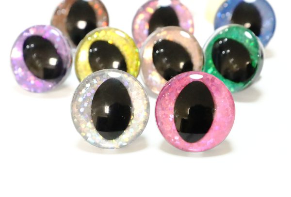 B11-mixed color 3D cat eyes black pupil  toy eyes with sinker washer 10mm-30mm option  for craft doll - Image 3