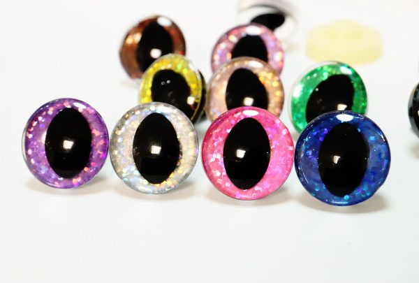 B11-mixed color 3D cat eyes black pupil  toy eyes with sinker washer 10mm-30mm option  for craft doll