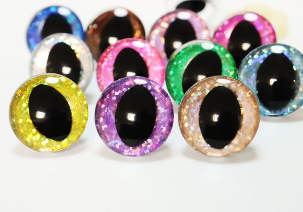 B11-mixed color 3D cat eyes black pupil  toy eyes with sinker washer 10mm-30mm option  for craft doll - Image 2