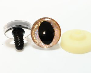 B11-Champagne Gold color disc 3D cat eyes black pupil  toy eyes with sinker washer 10mm-30mm option  for craft doll