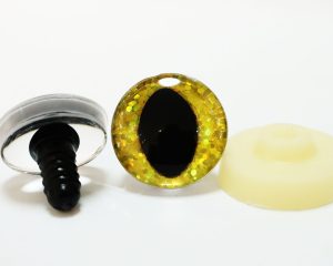 B11-gold color disc 3D cat eyes black pupil  toy eyes with sinker washer 10mm-30mm option  for craft doll