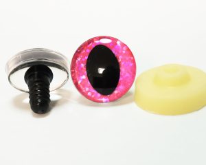 B11-pink  color disc 3D cat eyes black pupil  toy eyes with sinker washer 10mm-30mm option  for craft doll