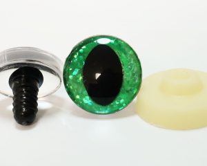 B11-green color disc 3D cat eyes black pupil  toy eyes with sinker washer 10mm-30mm option  for craft doll