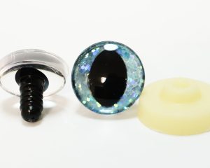 B11-light blue color disc 3D cat eyes black pupil  toy eyes with sinker washer 10mm-30mm option  for craft doll